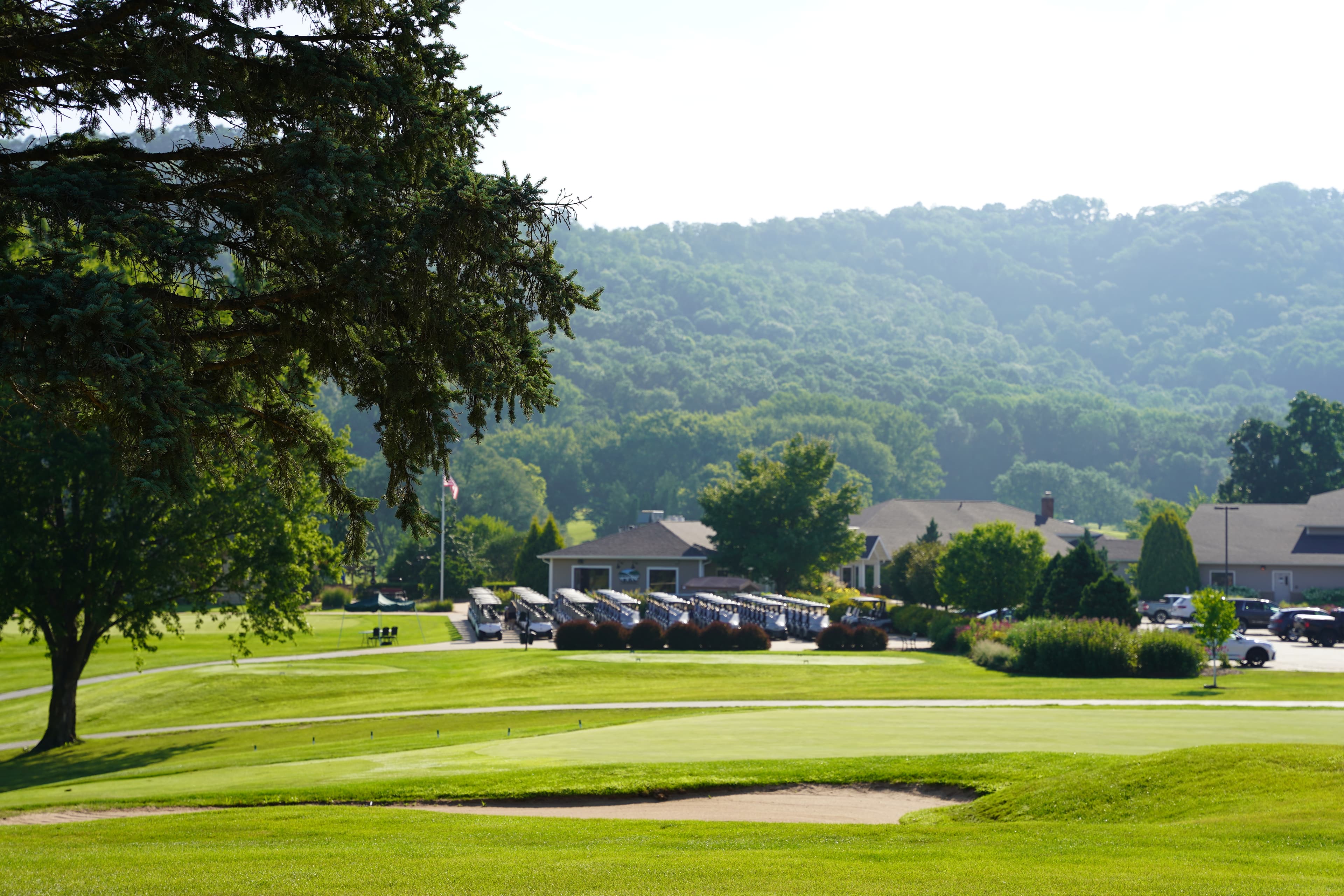 Tournament setup at Bridges Golf Course