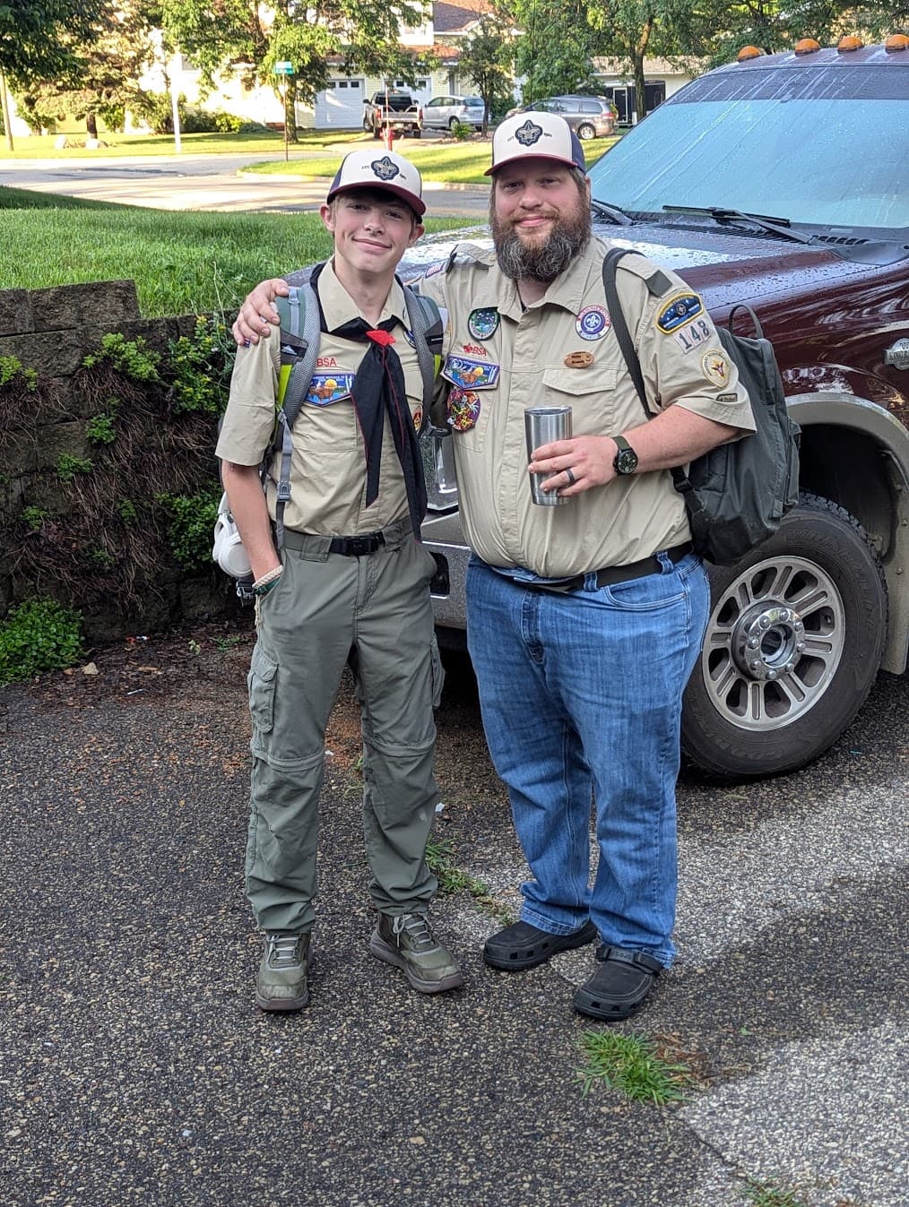 Nate with Alexander in Boy Scout uniforms