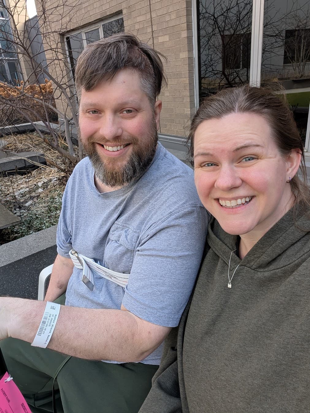 Nate and Sarah at the hospital